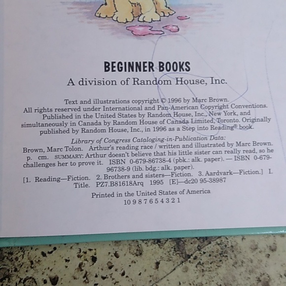Arthur's Reading Race Marc Brown Level Reader Children's Picture Book Homeschool - Picture 5 of 6